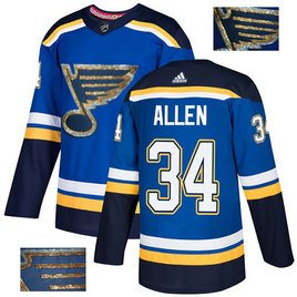 Blues 34 Jake Allen Blue Glittery Edition Adidas Jersey Blues 34 Jake Allen Blue Glittery Edition Adidas Jersey