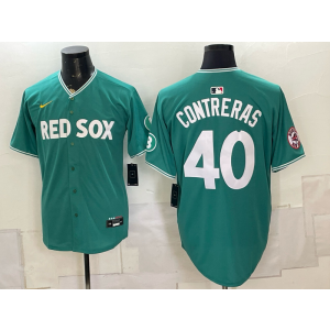 Boston Red Sox 40 Contreras Green Men Jersey