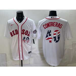 Boston Red Sox 40 Contreras White USA 250 Fourth of July Men Jersey