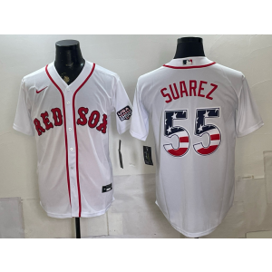 Boston Red Sox 55 Suarez White USA 250 Fourth of July Men Jersey