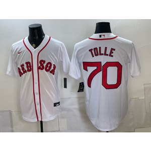Boston Red Sox 70 Tolle White Men Jersey