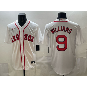 Boston Red Sox 9 Williams White Cool Base Men Jersey