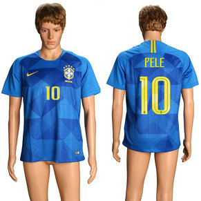 Brazil 10 PELE Away 2018 FIFA World Cup Thailand Soccer Jersey Brazil 10 PELE Away 2018 FIFA World Cup Thailand Soccer Jersey