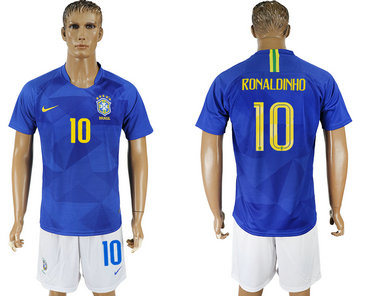 Brazil 10 RONALDINHO Away 2018 FIFA World Cup Soccer Jersey Brazil 10 RONALDINHO Away 2018 FIFA World Cup Soccer Jersey