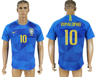 Brazil 10 RONALDINHO Away 2018 FIFA World Cup Thailand Soccer Jersey Brazil 10 RONALDINHO Away 2018 FIFA World Cup Thailand Soccer Jersey