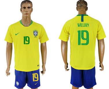Brazil 19 WILLAN Home 2018 FIFA World Cup Soccer Jersey Brazil 19 WILLAN Home 2018 FIFA World Cup Soccer Jersey