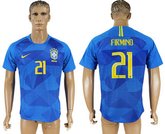 Brazil 21 FIRMINO Away 2018 FIFA World Cup Thailand Soccer Jersey Brazil 21 FIRMINO Away 2018 FIFA World Cup Thailand Soccer Jersey