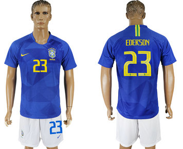 Brazil 23 EDERSON Away 2018 FIFA World Cup Soccer Jersey Brazil 23 EDERSON Away 2018 FIFA World Cup Soccer Jersey