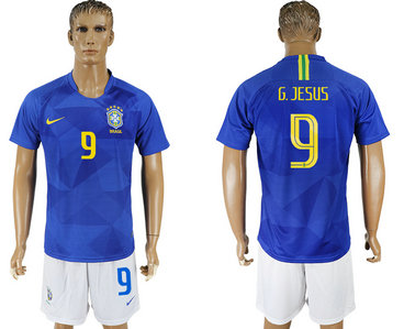 Brazil 9 G. JESUS Away 2018 FIFA World Cup Soccer Jersey Brazil 9 G. JESUS Away 2018 FIFA World Cup Soccer Jersey