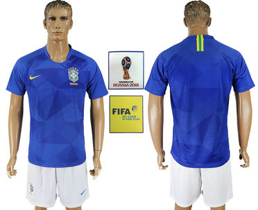 Brazil Away 2018 FIFA World Cup Men's Customized Jersey Brazil Away 2018 FIFA World Cup Men's Customized Jersey