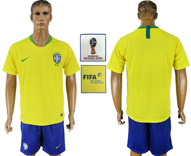 Brazil Home 2018 FIFA World Cup Men's Customized Jersey Brazil Home 2018 FIFA World Cup Men's Customized Jersey