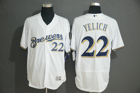 Brewers 22 Christian Yelich White Flexbase Jersey