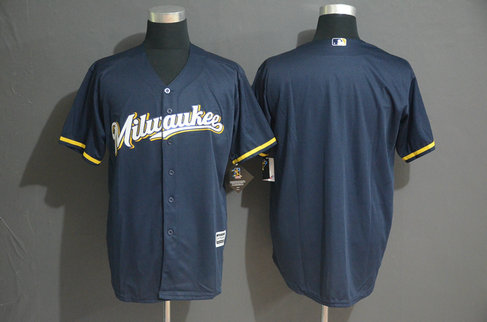 Brewers Blank Navy Cool Base Jersey