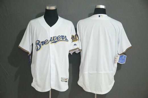Brewers Blank White Flexbase Jersey