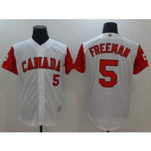 Canada Baseball 5 Freddie Freeman White 2017 World Baseball Classic Jersey Canada Baseball 5 Freddie Freeman White 2017 World Baseball Classic Jersey
