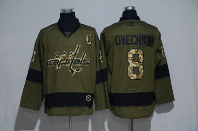 Capitals 8 Alexander Ovechkin Olive Adidas Jersey Capitals 8 Alexander Ovechkin Olive Adidas Jersey