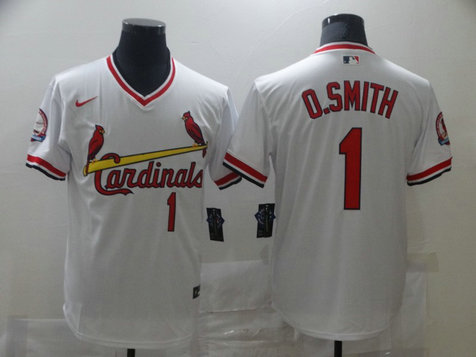 Cardinals 1 O.Smith White Nike Throwback Jersey Cardinals 1 O.Smith White Nike Throwback Jersey