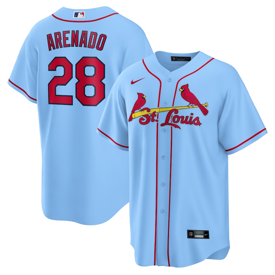 Cardinals 28 Nolan Arenado Light Blue Nike Cool Base Jersey Cardinals 28 Nolan Arenado Light Blue Nike Cool Base Jersey