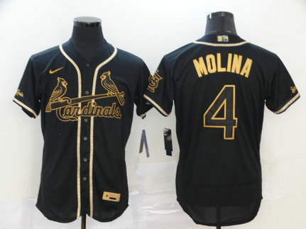 Cardinals 4 Yadier Molina Black Gold Nike Flexbase Jersey Cardinals 4 Yadier Molina Black Gold Nike Flexbase Jersey