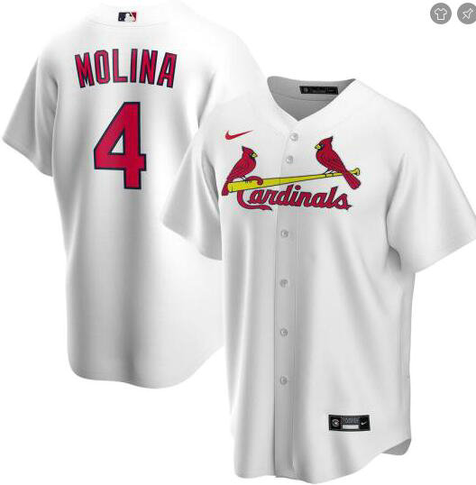 Cardinals 4 Yadier Molina White 2020 Nike Cool Base Jersey Cardinals 4 Yadier Molina White 2020 Nike Cool Base Jersey