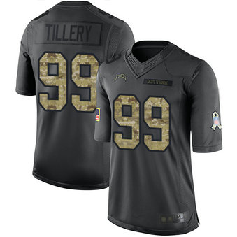 Chargers #99 Jerry Tillery Black Men's Stitched Football Limited 2016 Salute To Service Jersey