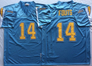 Chargers 14 Dan Fouts Light Blue M&N Throwback Jersey Chargers 14 Dan Fouts Light Blue M&N Throwback Jersey