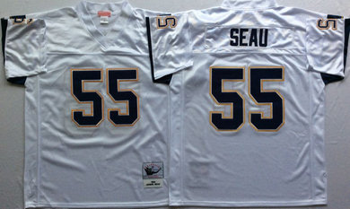 Chargers 55 Junior Seau White M&N Throwback Jersey Chargers 55 Junior Seau White M&N Throwback Jersey
