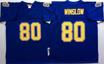 Chargers 80 Kellen Winslow Blue M&N Throwback Jersey Chargers 80 Kellen Winslow Blue M&N Throwback Jersey
