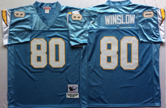 Chargers 80 Kellen Winslow Light Blue M&N Throwback Jersey Chargers 80 Kellen Winslow Light Blue M&N Throwback Jersey
