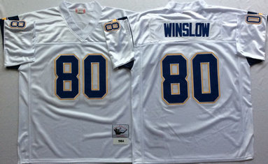 Chargers 80 Kellen Winslow White M&N Throwback Jersey Chargers 80 Kellen Winslow White M&N Throwback Jersey