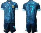Cheap Men 2021 National Argentina away 7 blue soccer jerseys
