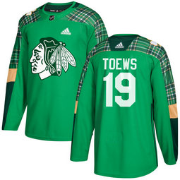 Chicago Blackhawks #19 Jonathan Toews Adidas Green St. Patrick's Day Authentic Practice Stitched NHL Jersey Chicago Blackhawks #19 Jonathan Toews Adidas Green St. Patrick's Day Authentic Practice Stitched NHL Jersey