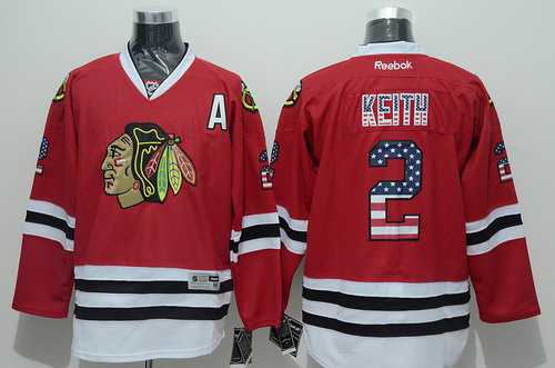 Chicago Blackhawks #2 Duncan Keith USA Flag Fashion Red Jersey Chicago Blackhawks #2 Duncan Keith USA Flag Fashion Red Jersey