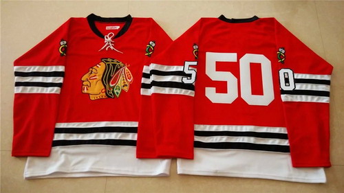 Chicago Blackhawks #50 Corey Crawford 1960-61 Red Vintage Jersey Chicago Blackhawks #50 Corey Crawford 1960-61 Red Vintage Jersey