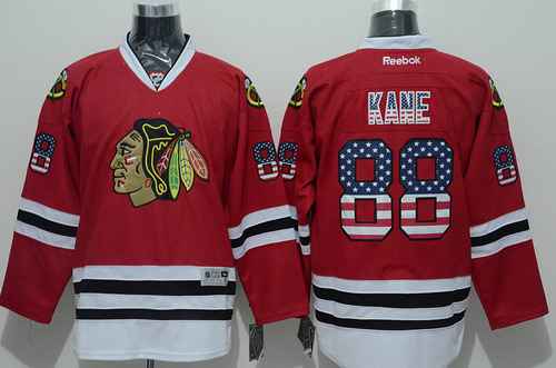 Chicago Blackhawks #88 Patrick Kane USA Flag Fashion Red Jersey Chicago Blackhawks #88 Patrick Kane USA Flag Fashion Red Jersey