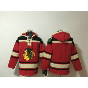 Chicago Blackhawks Blank Red Lace-Up Pullover Hoodie Chicago Blackhawks Blank Red Lace-Up Pullover Hoodie