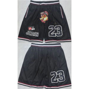 Chicago Bulls 23 Michael Jordan Black Shorts 002 (Run Small)