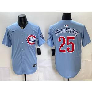 Chicago Cubs 25 Ballestros Light Blue Cool Base Men Jersey Chicago Cubs 25 Ballestros Light Blue Cool Base Men Jersey