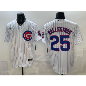 Chicago Cubs 25 Ballestros White Cool Base Men Jersey Chicago Cubs 25 Ballestros White Cool Base Men Jersey