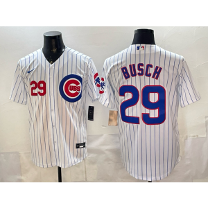 Chicago Cubs 29 Busch White Cool Base Men Jersey Chicago Cubs 29 Busch White Cool Base Men Jersey