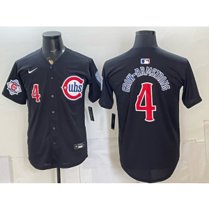 Chicago Cubs 4 Crow-armstrong Black Men Jersey with150th Patch