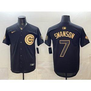 Chicago Cubs 7 Black Gold Cool Base Men Jersey with 150th Patch Chicago Cubs 7 Black Gold Cool Base Men Jersey with 150th Patch