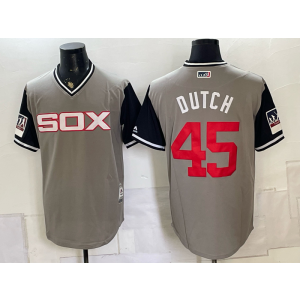 Chicago White Sox 45 Dutch Grey Men Jersey Chicago White Sox 45 Dutch Grey Men Jersey