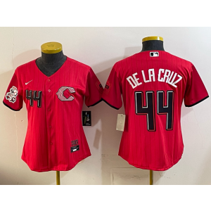 Cincinnati Reds 44 De La Cruz Red 2026 City Connect Cool Base Youth Jersey Cincinnati Reds 44 De La Cruz Red 2026 City Connect Cool Base Youth Jersey