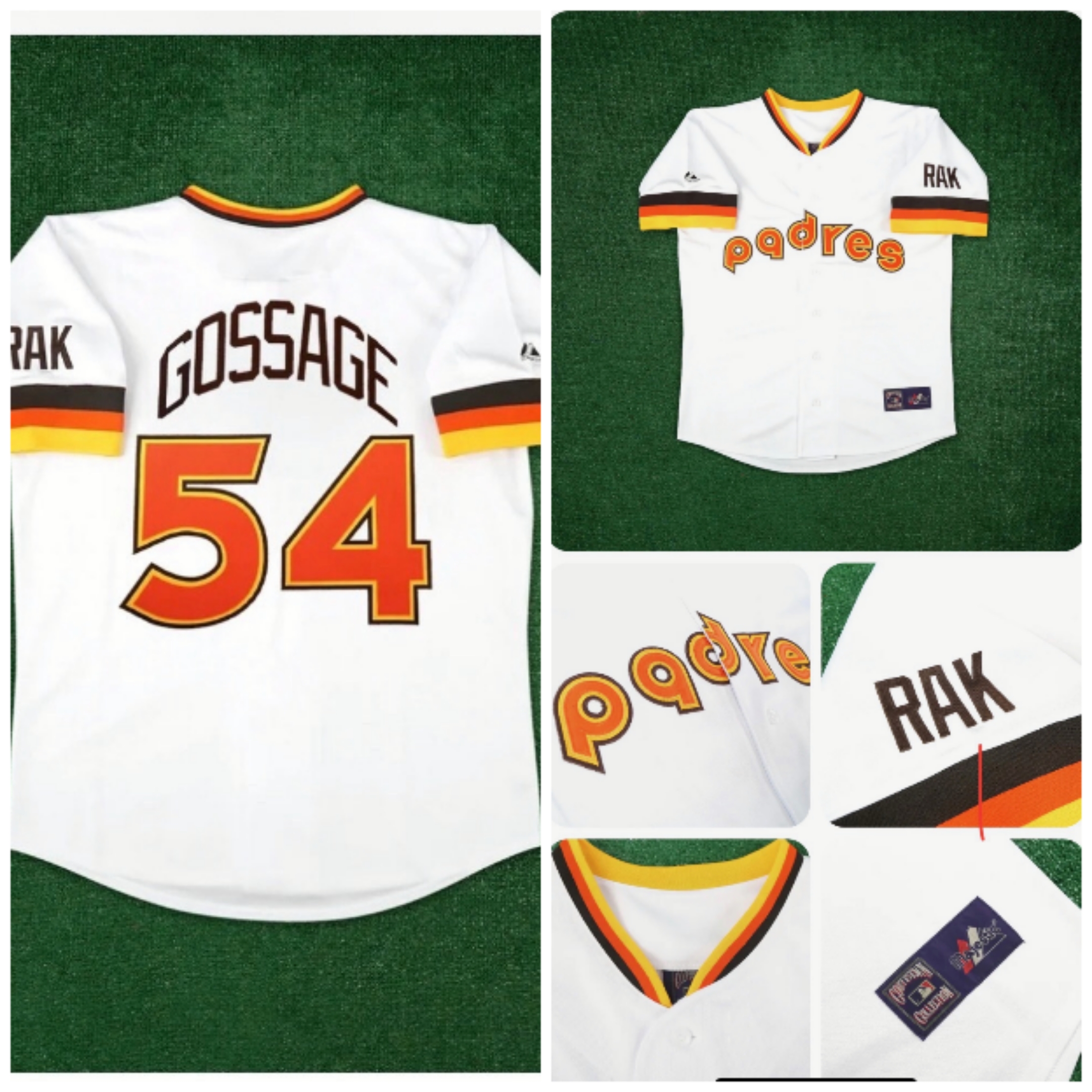 Goose Goossage 1984 San Diego Padres Home Cooperstown Throwback Men's Jersey Goose Goossage 1984 San Diego Padres Home Cooperstown Throwback Men's Jersey
