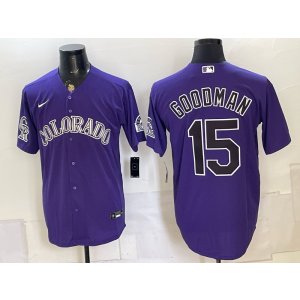 Colorado Rockies 15 Goodman Purple Men Jersey