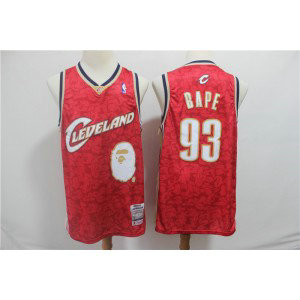 Comfortable Monkey Cleveland Cavaliers 93 BAPE Red Men Jersey Comfortable Monkey Cleveland Cavaliers 93 BAPE Red Men Jersey