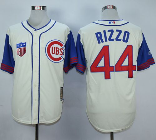 Cubs #44 Anthony Rizzo Cream 1942 Turn Back The Clock Stitched MLB Jersey Cubs #44 Anthony Rizzo Cream 1942 Turn Back The Clock Stitched MLB Jersey