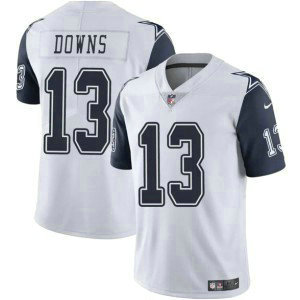 Dallas Cowboys 13 Caleb Downs White Color Rush 2026 Draft Vapor Limited Men Jersey