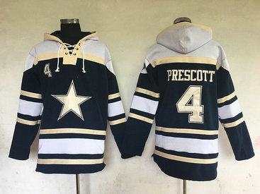Dallas Cowboys 4 Prescott Blue New Pullover NFL Hoodie Dallas Cowboys 4 Prescott Blue New Pullover NFL Hoodie